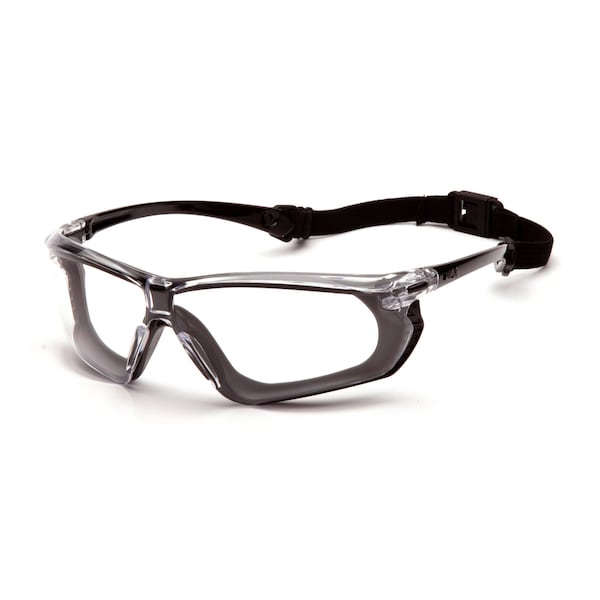Pyramex Crossovr, Safety Glasses, Anti-Fog & Anti-Scratch, Clear Lens, Black/Gray Frame SBG10610DT - main